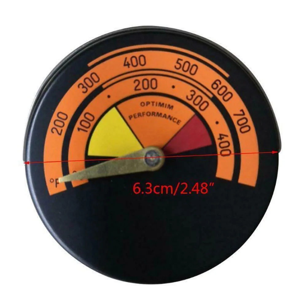 

0-400 degree Celsius Stove Thermometer For Log Wood Burner Fireplace 63x9mm