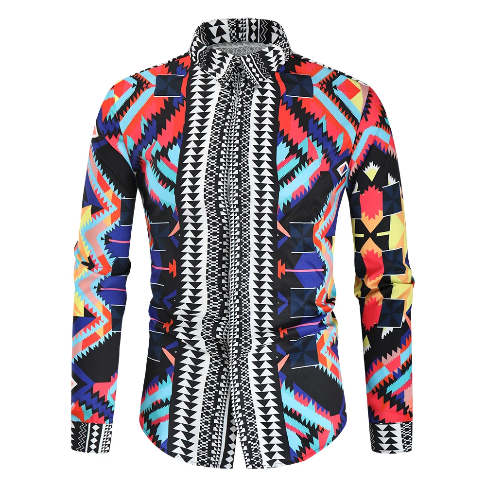 Рубашка мужская с цветочным принтом роскошная приталенная классическая смокинг