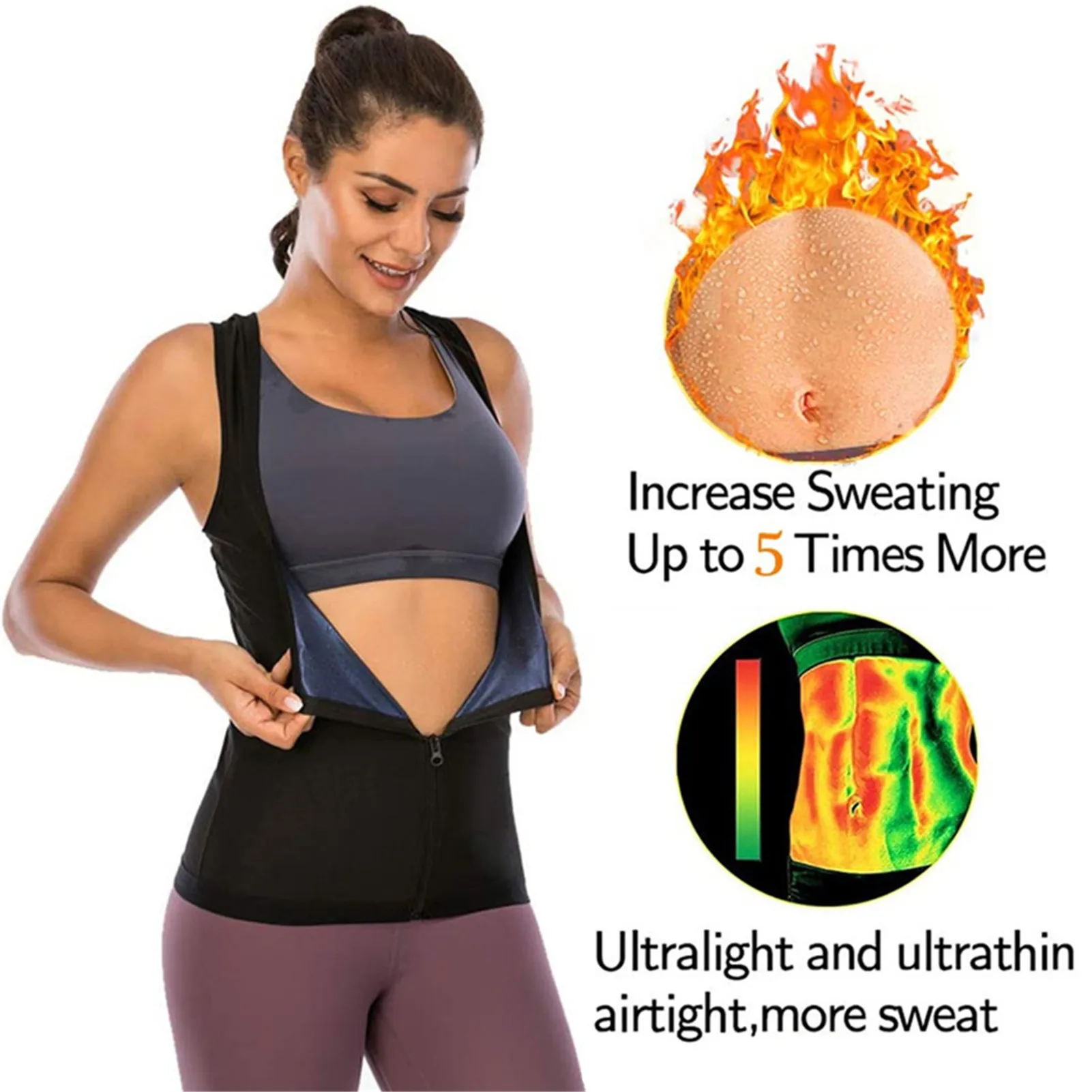 

Women Body Shaper Slimming Vest Sweat Sauna Tank Tops For Weight Loss Fitness Shapewear Workout Suits Waist Trainer Tummy Corset