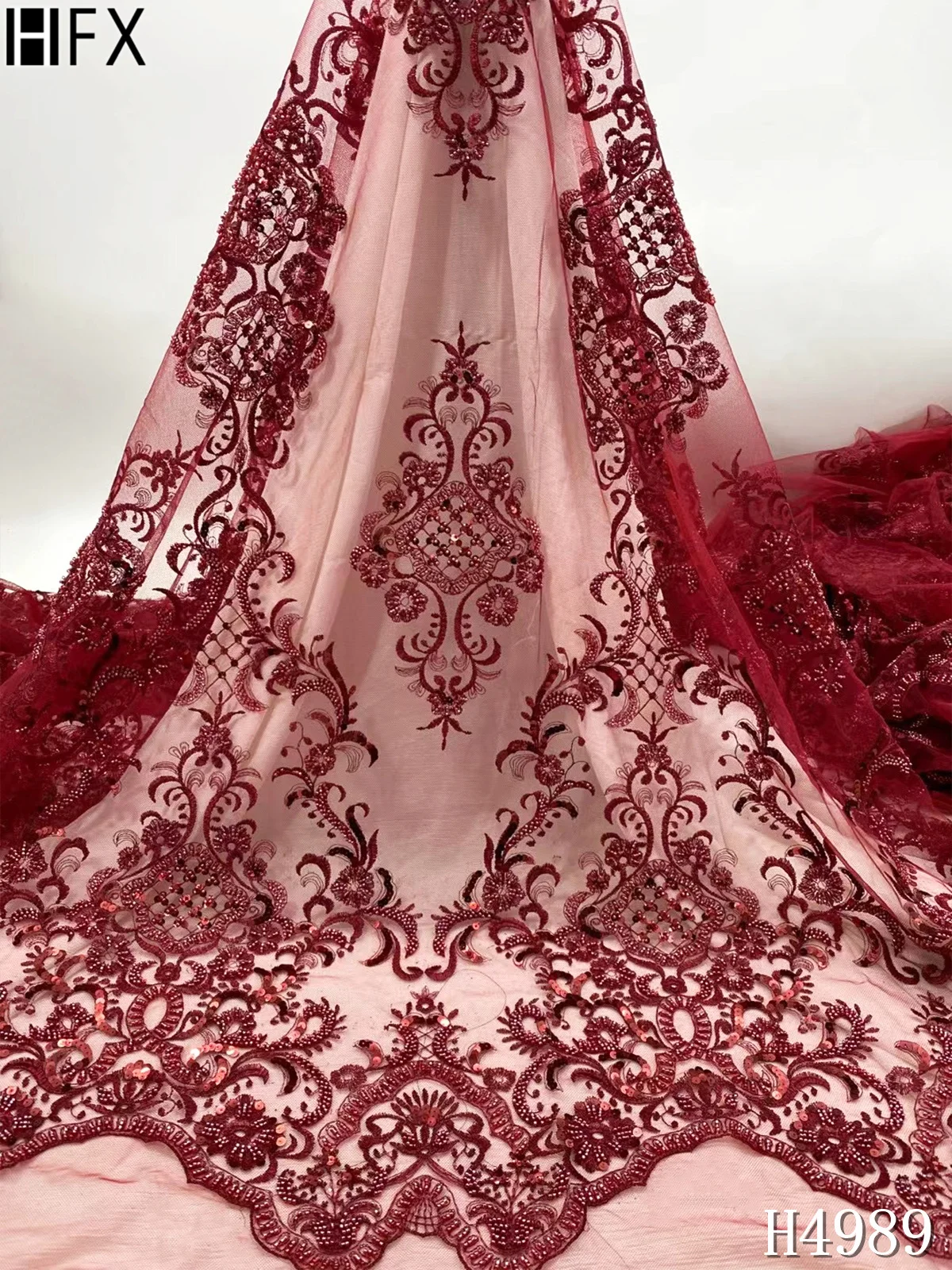 Золотая африканская кружевная ткань HFX 2021 высококачественные кружевные ткани с