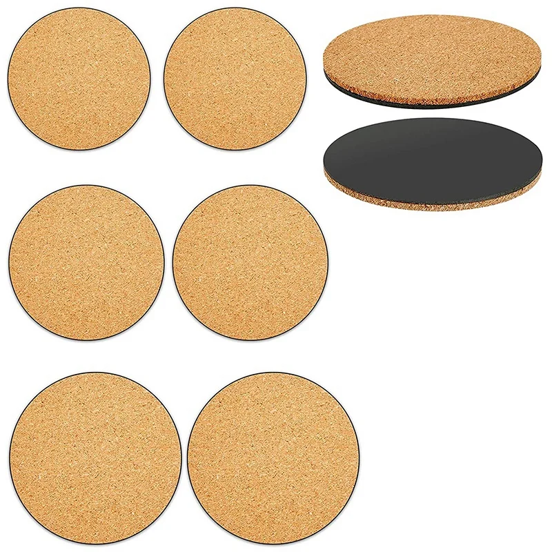 

6 Pieces of Cork Plant Mats, Round Cork Mat Plant Coasters, Used As Flower Pot Mats