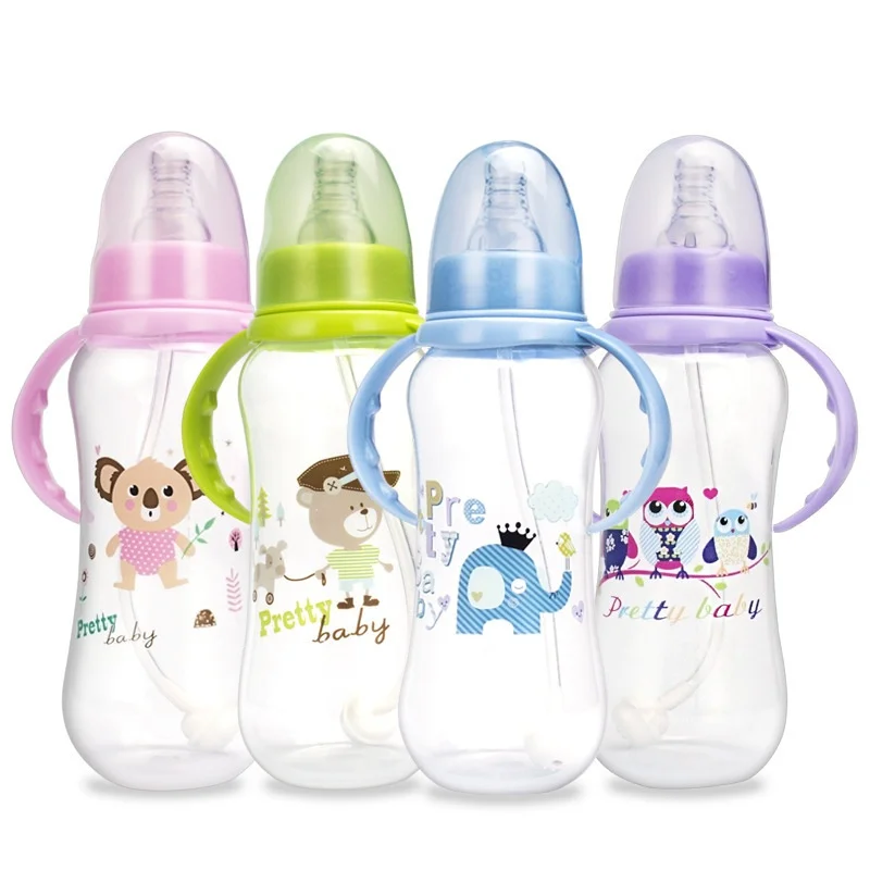 

Baby Feeding Bottle Baby Water Bottle Standard Caliber Cup Milk Drinking Juice PP Bottle With Handle 280ml