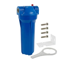 standard 10 inch blue water filter housingcansiter 34 brass port include mounting bracketwrench and screws