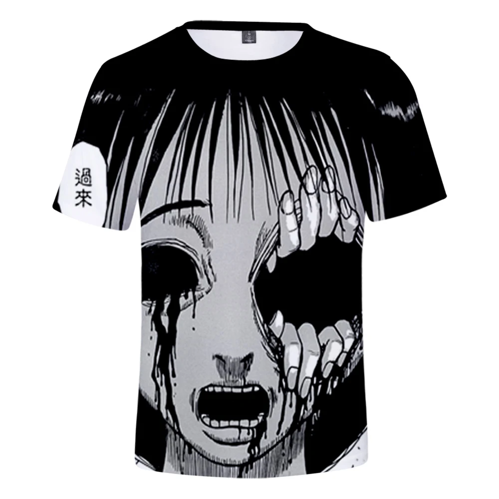 

New Japanese Famous Horror Comics Junji Ito 3D T-shirt unisex/kids Summer Anime Short Sleeve O-neck Harajuku fashion tops