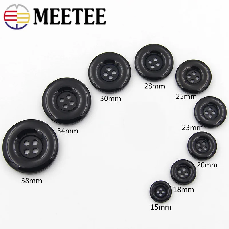 Meetee 50pcs 15-25mm 30pcs 28-38mm 4-Hole Resin Button Flatback Decoration Buckle DIY Kids Toys Garment Scrapbooking Accessories | Дом и сад