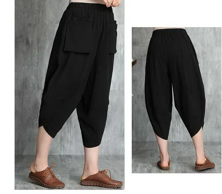 

Baggy Harem Pants Women 2020 Summer Causal Hippie Joggers Pants Loose Trousers Lantern Wide Leg Cotton Linen Pants Plus Size 126