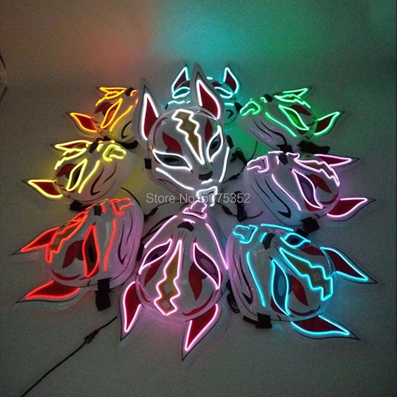 Лидер продаж модная светодиодная маска Rave японская светодиодный фотокостюм