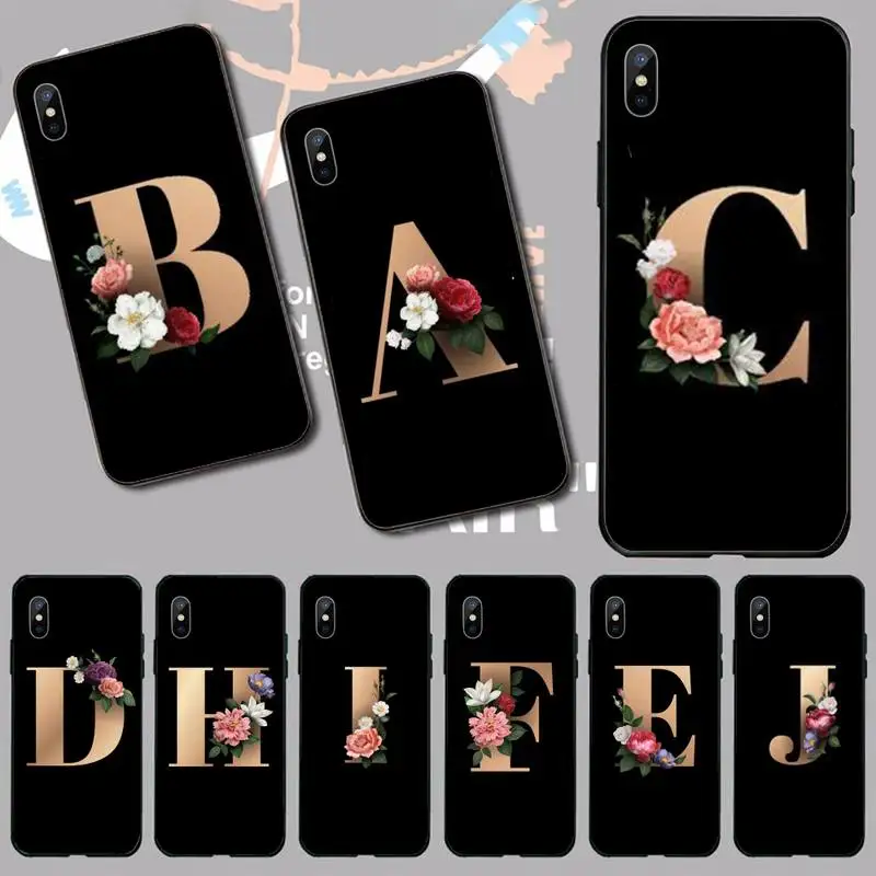 

Lovebay Customized Initial Letter Phone Case for iPhone 11 12 13 pro XS MAX 8 7 6 6S Plus X 5S SE 2020 XR mini