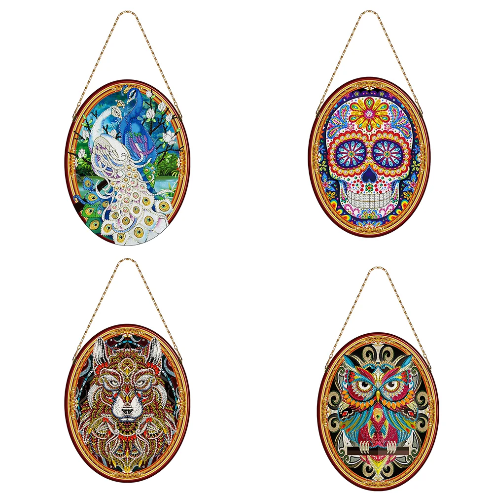 

Алмазная живопись 5D «сделай сам» специальной формы, кожаная подвеска, рисунок черепа, алмазная вышивка, мозаика, домашний декор