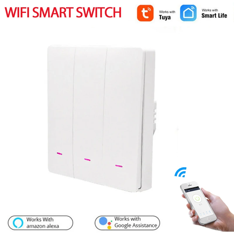 

Умный настенный светильник ель света, передатчик с Wi-Fi на 1/2/3 клавиши, работает с Alexa Google Home