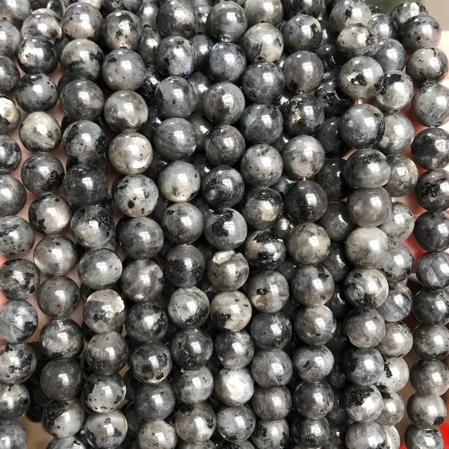 

Natural Black Labradorite Stone Beads Round Larvikite Beads For Jewelry Making DIY Bracelet 15" Strand Wholesale 4 6 8 10 12MM