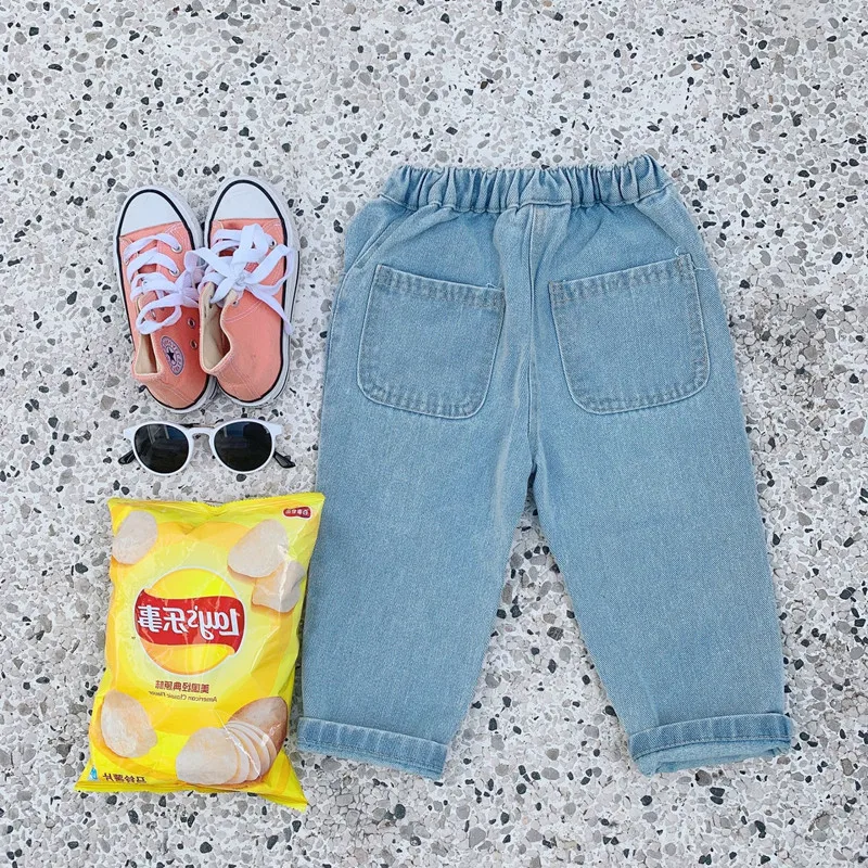 DFXD New Fashion Broken Hole Kids Jeans For Girls Boys Spring Toddler Casual Loose Ripped Jeans Children Clothes Denim Pants images - 6