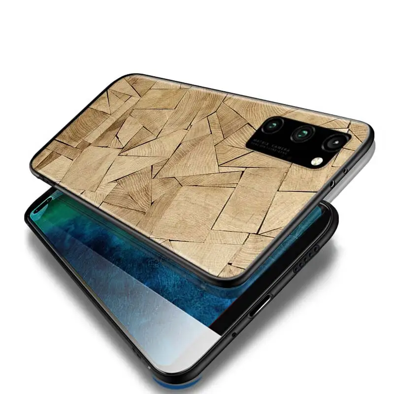 

Texture Wood Style for Huawei Honor 9A 9C 9S 9X 10 9 Lite 30 20 Pro 10i 8X 8 8A 7A 7C Pro Lite Black Phone Case