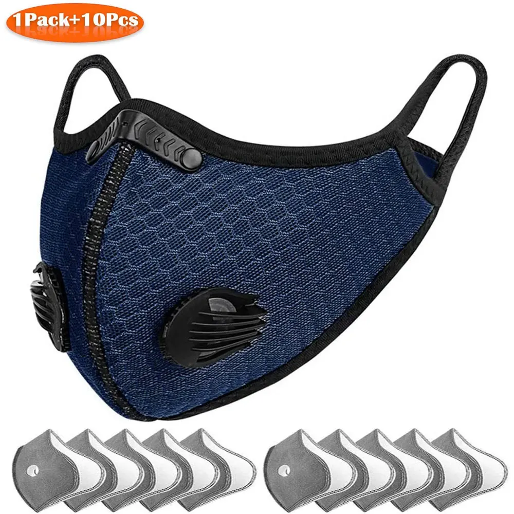 Спортивная дышащая маска для мыши 11 в 1 многоразовые фильтры с активированным