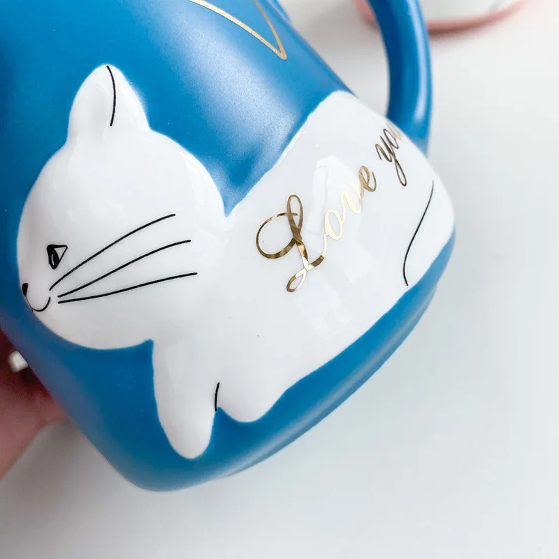 Креативная керамическая кружка с котом милая мультяшная кофейная Офисная 3D