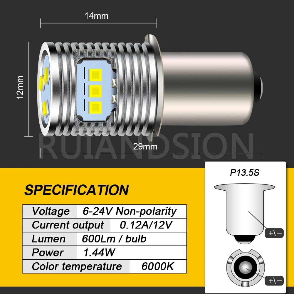 

1 шт. DC 6-24 В P13.5S PR2 CSP 1616 чипов 9smd светодиодный фонарик для внутреннего велосипедного фонаря точечная лампа высокой яркости 600LM