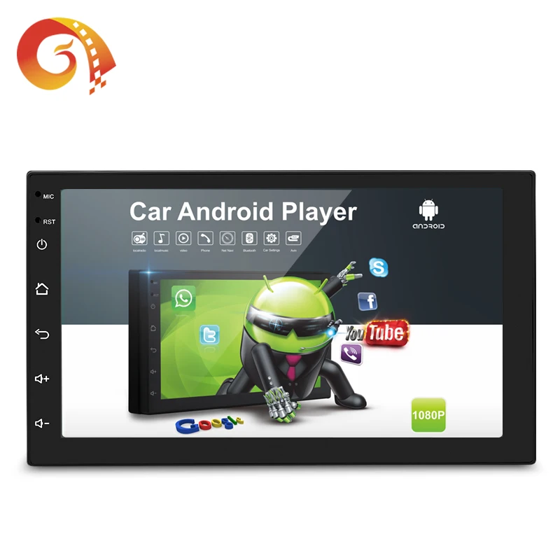 Android 8 1 2 Din Автомобильный плеер BT вызов полный сенсорный экран HD видео wifi AUX gps