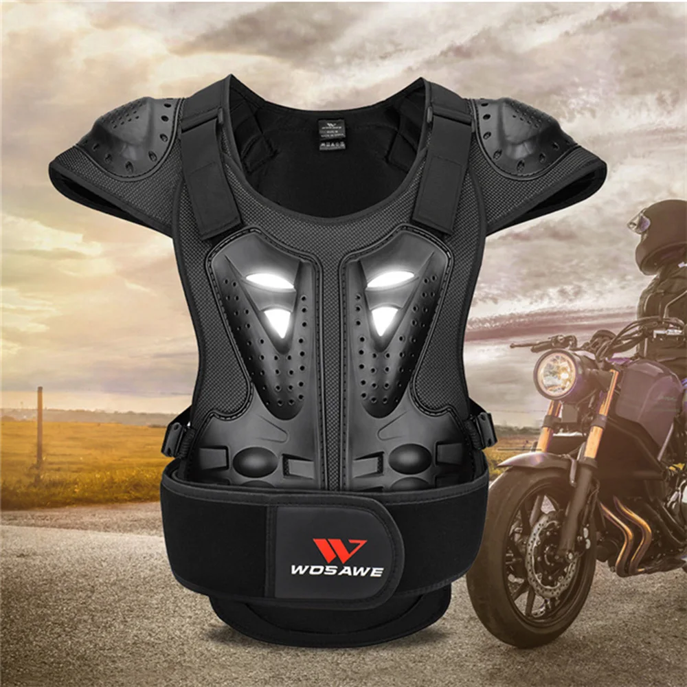 

WOSAWE Aldult EVA Body Armor Chest Back Protector Vest Motorcycle Jacket Racing Protective Body Guard Support Skiing Jackets