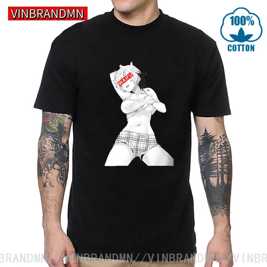 Футболка унисекс из эротического материала Waifu новинка модная мультяшная