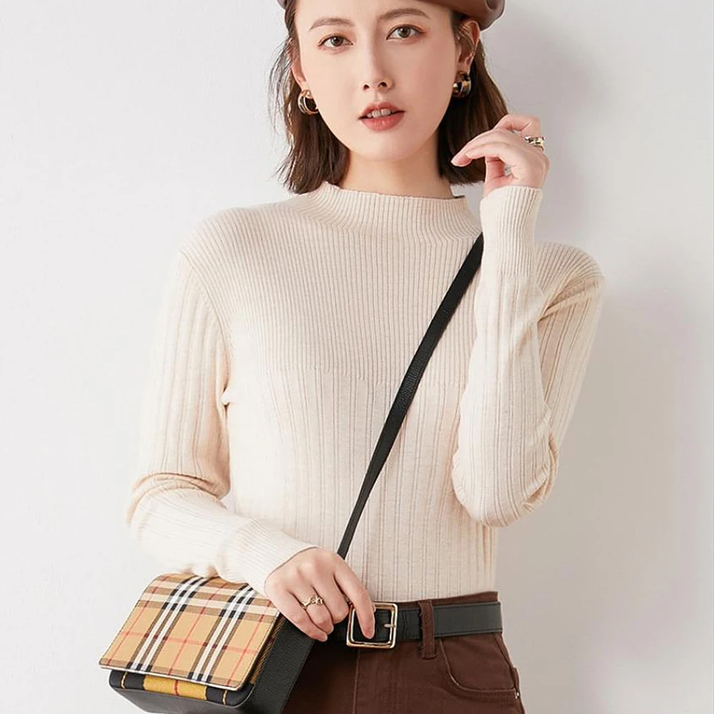 

Solid Color Turtleneck Women Autumn Winter Knitted Sweaters Basic Primer Pullovers Korean Sweater Slim-fit Pullover