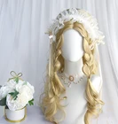 Парики Для вечевечерние Elf Galadriel Lolita высокотемпературные волосы синтетические волосы принцесса золотистые длинные вьющиеся волосы с бесплатной сеткой для волос