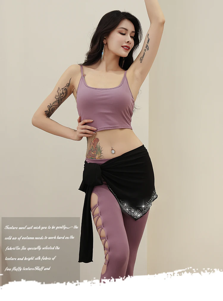 Женская юбка для танца живота неправильной формы с шарфом на бедрах