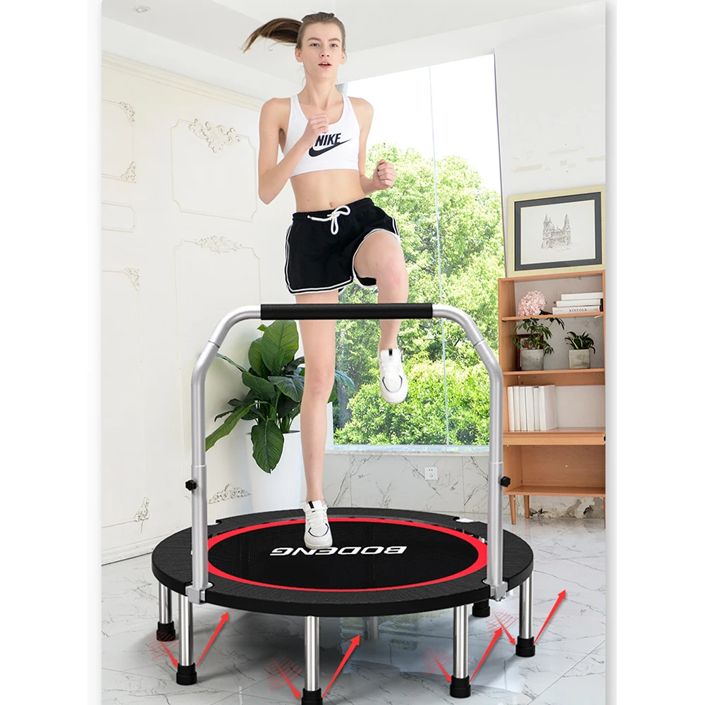 

Foldable Mini Trampoline 40Inch Fitness Rebounder with Foam Handle Jumping Exercise Trampoline for Kids/Adults Indoor House Play