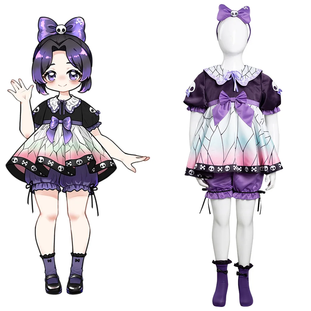 

Kids Anime Demon Slayer Kochou Shinobu Cosplay Costume Dress Outfits Halloween Carnival Suit Re-creation Design