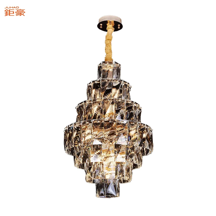 Отель лобби клуб Большие Лестницы потолочный светильник канделябро де Cristal Glod