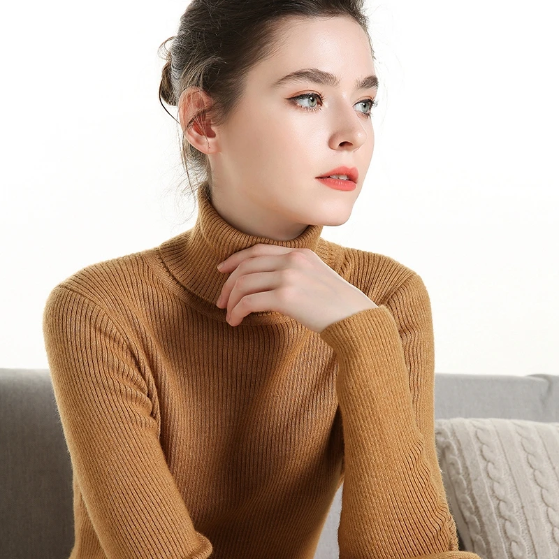 High lapel knitted cashmere sweater women 2019 autumn and winter women's long-sleeved Slim draw fashion sexy casual pullover | Женская