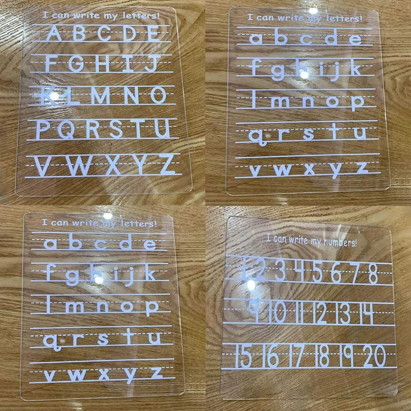 Прозрачная акриловая детская тренировочная письменная доска с 26 английскими