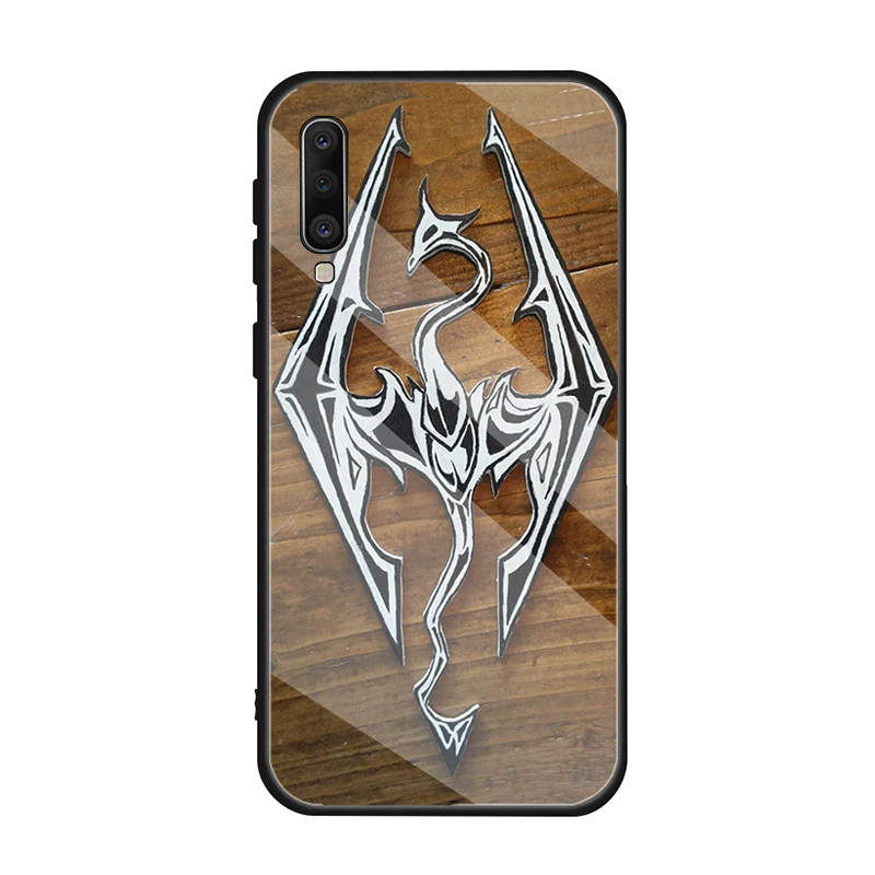Чехол для телефона из закаленного стекла с логотипом Skyrim чехол Samsung A72 A71 A70 A51 A50 A42