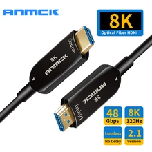 Anmck 4K HDMI Optical Fiber Cable Support ARC 3D HDR V2.1 48Gbps 8K@120HZ HDMI Cord For TV Box Projector PS3/4 5M 8M 10M 30M 50M