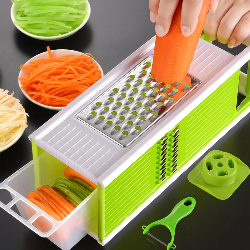 

Kitchen multifunctional shredder four sides square vegetable cutter Five-in-one grater multifunctional vegetable cutter