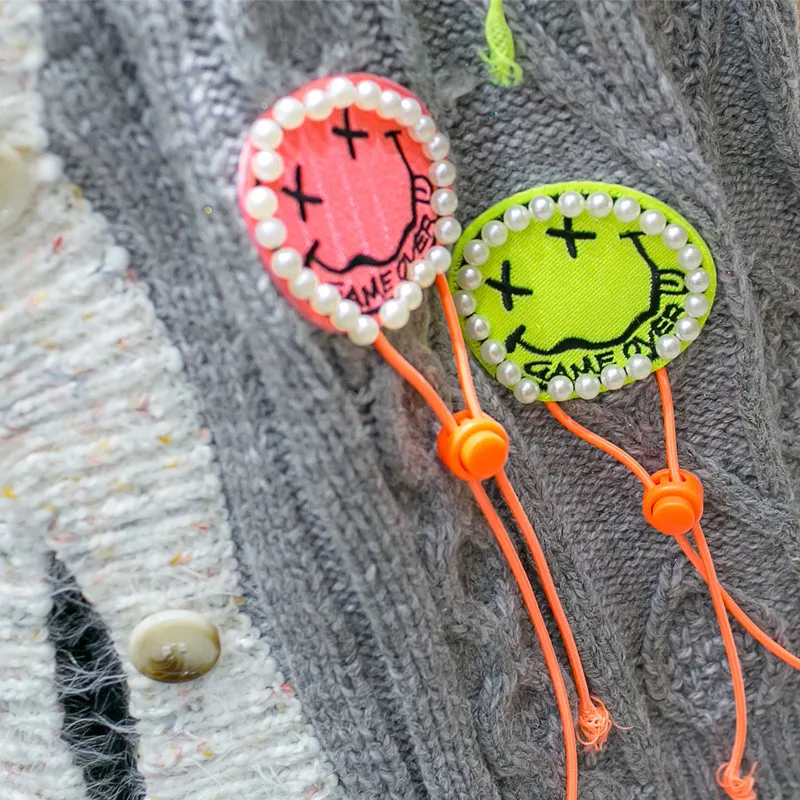 

Vefadisa Beading Cardigan Sweater Plus Size Patchwork Women Sweater 2021 Spring V-Neck Single Breasted Knitted Coat QYF4074