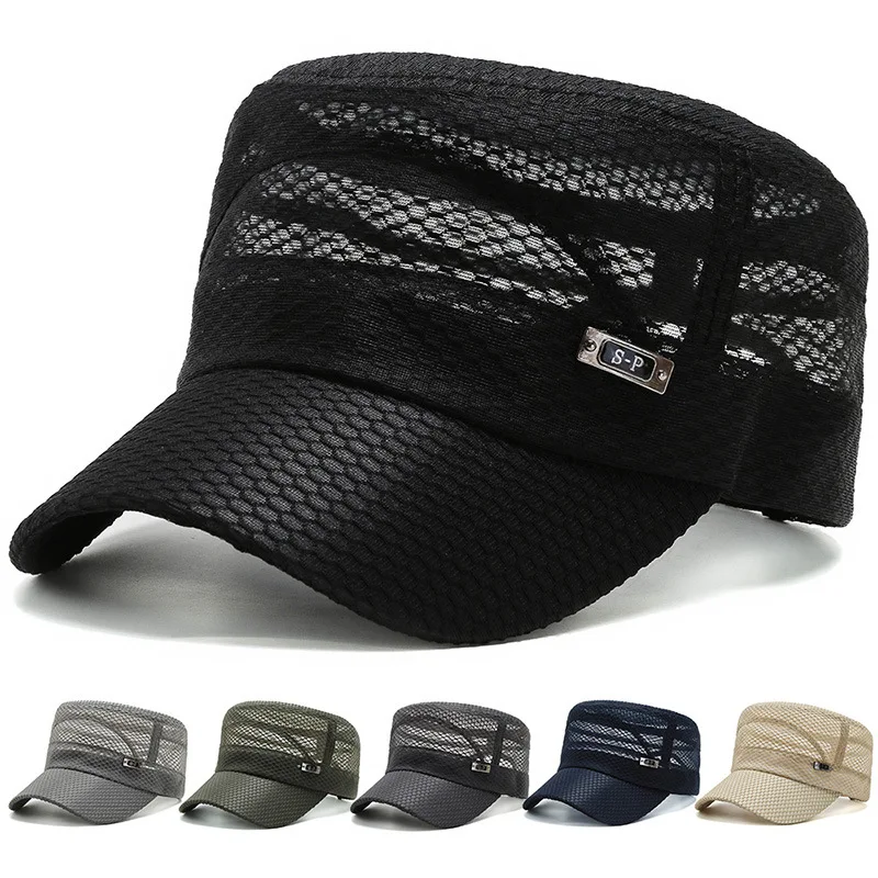 SP Trucker Mesh Breathable Summer Military Cap Sun Hat Flat Top Cadet Army Men Adjustable Baseball | Аксессуары для одежды