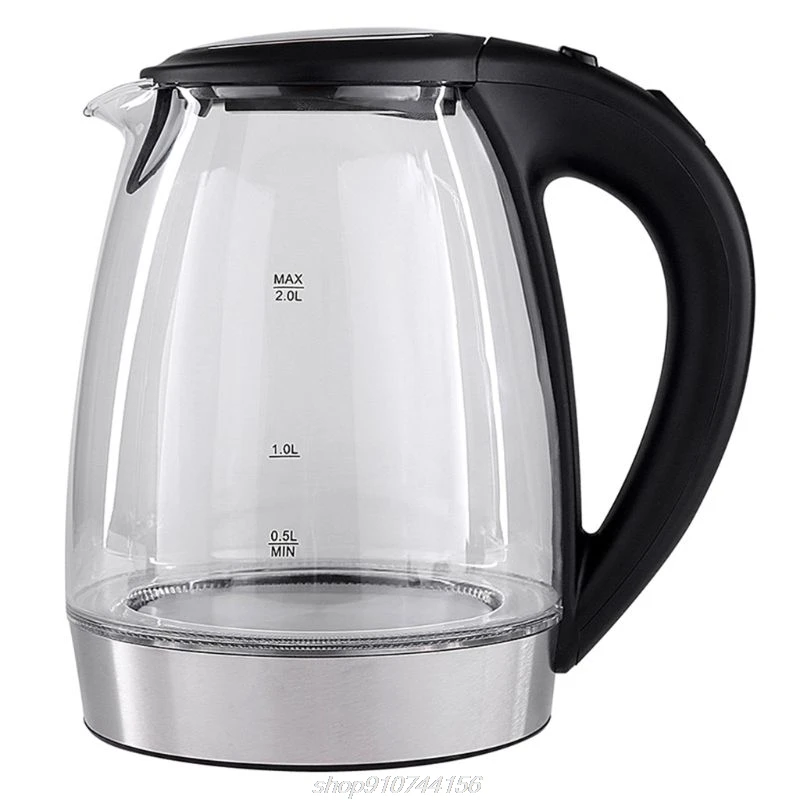 

2L Electric Glass Kettle 2000W Fast Boiling Tea Coffee Pot with Blue LED Light Hot Water Heater N3 20 Dropshipping