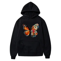 flowers butterfly printed hoodies women aesthetic autumn winter hooded streetshirt harajuku long sleeve pullovers pocket female