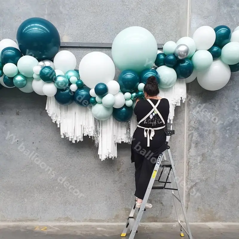 Воздушные шары-гирлянды металлические серебристые пастельные двухслойные