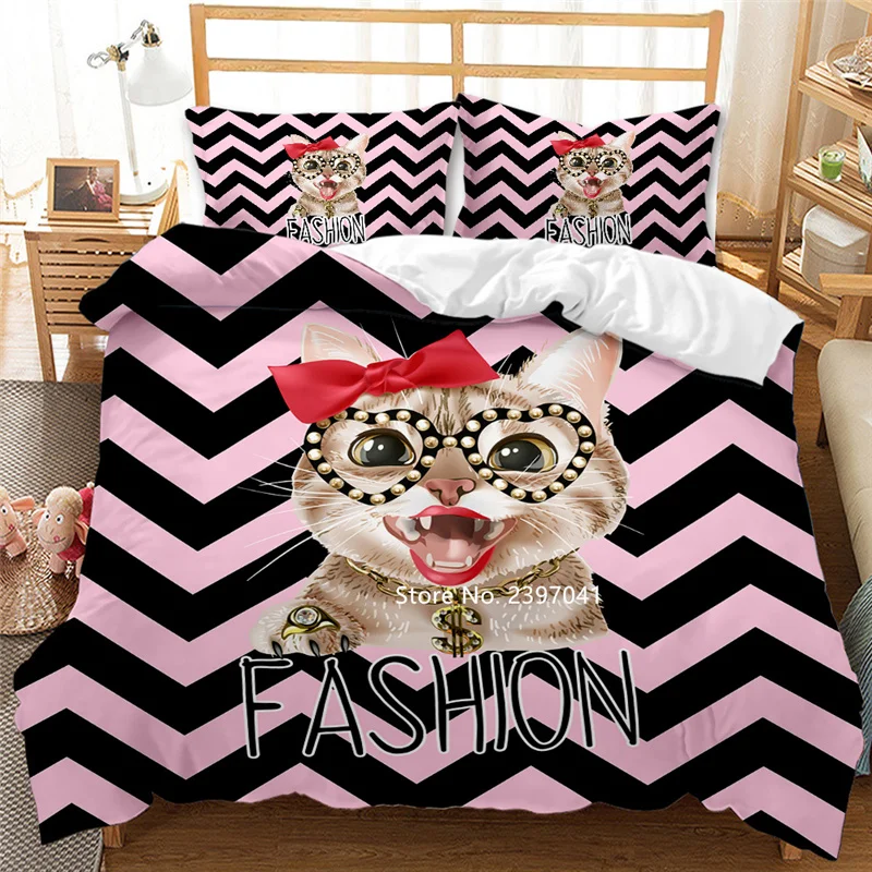 

Fashionable Cartoon Style Bedding Set Down Quilted Pillow Cover Children's Bedroom Decorative 2-3 Pieces of Luxury Home Textile