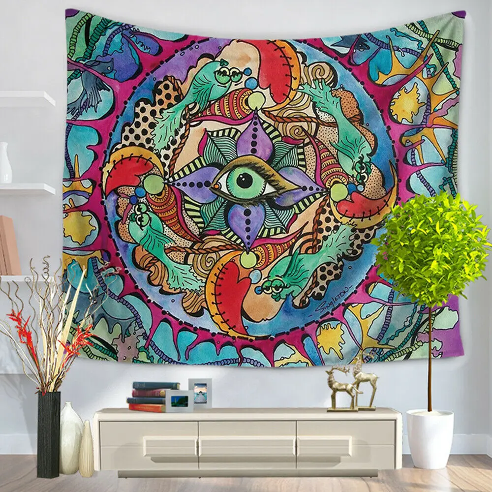 

Colorful Printed Tapestry Wall Hanging Living Room Decor