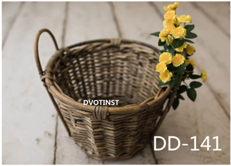 Dvotinst Newborn Photography Props Baby Retro Posing Handmade Rattan Basket Tub Fotografia Accessories Studio Shoots Photo | Детская