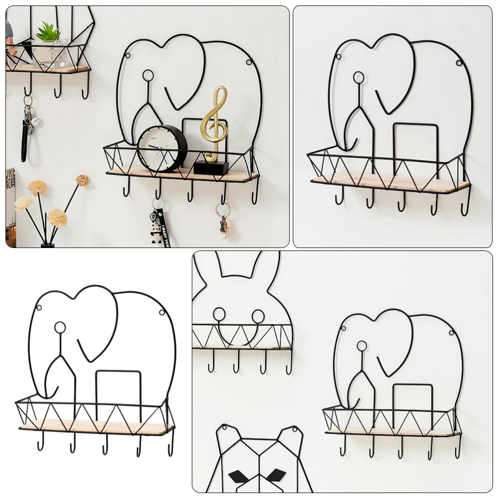 

1Pc Wall-mounted Storage Rack Decorative Wall Hooks Home Wall Rack Ornament