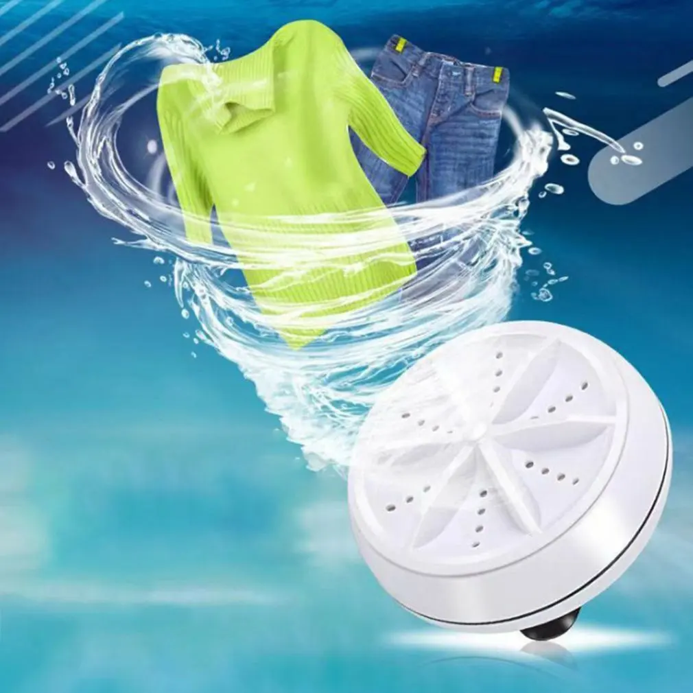 

Ultrasonic Turbo Washing Machine Portable Travel Washer Air Bubble And Rotating Mini Washing Machine