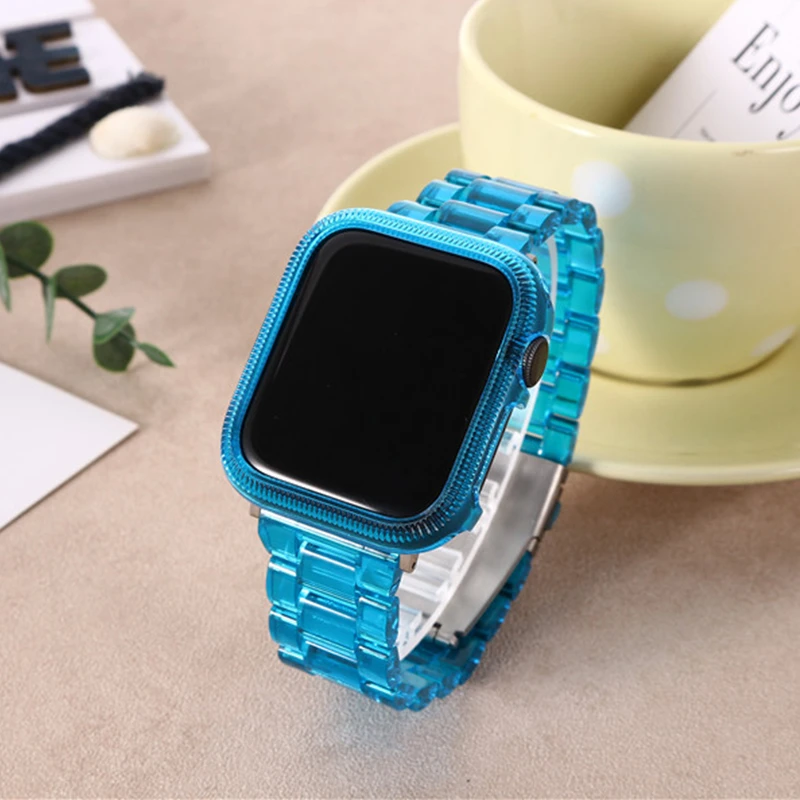

Plastic Watchband for Apple Watch 6 5 Band 44mm Iwatch 42mm Series SE 4 3 Strap Wrist Accessories Loop 40mm Bracelet Replacement