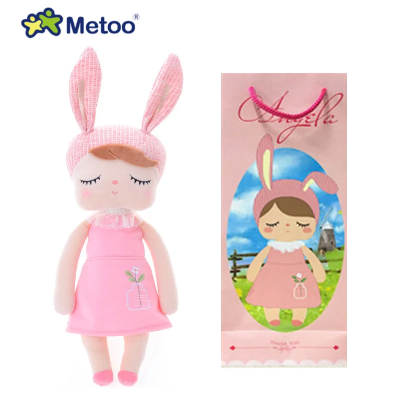 1382-2-6box В коробке Metoo Кукла Kawaii плюшевая Мягкая Плюшевая Игрушка Животные детские игрушки для девочек и мальчиков на день рождения Рождество Кролик Анжела - Цвет: 1382-2-6box