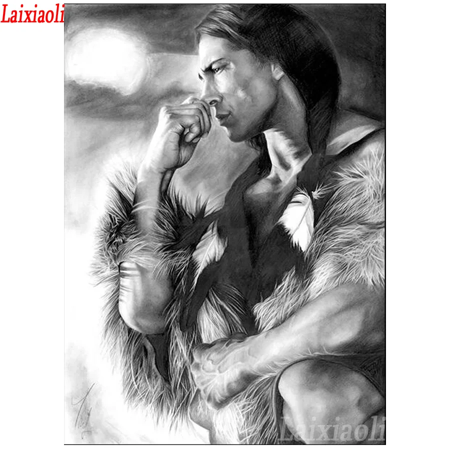 Черно белая оригинальная индийская фигурка 5D сделай сам алмазная живопись