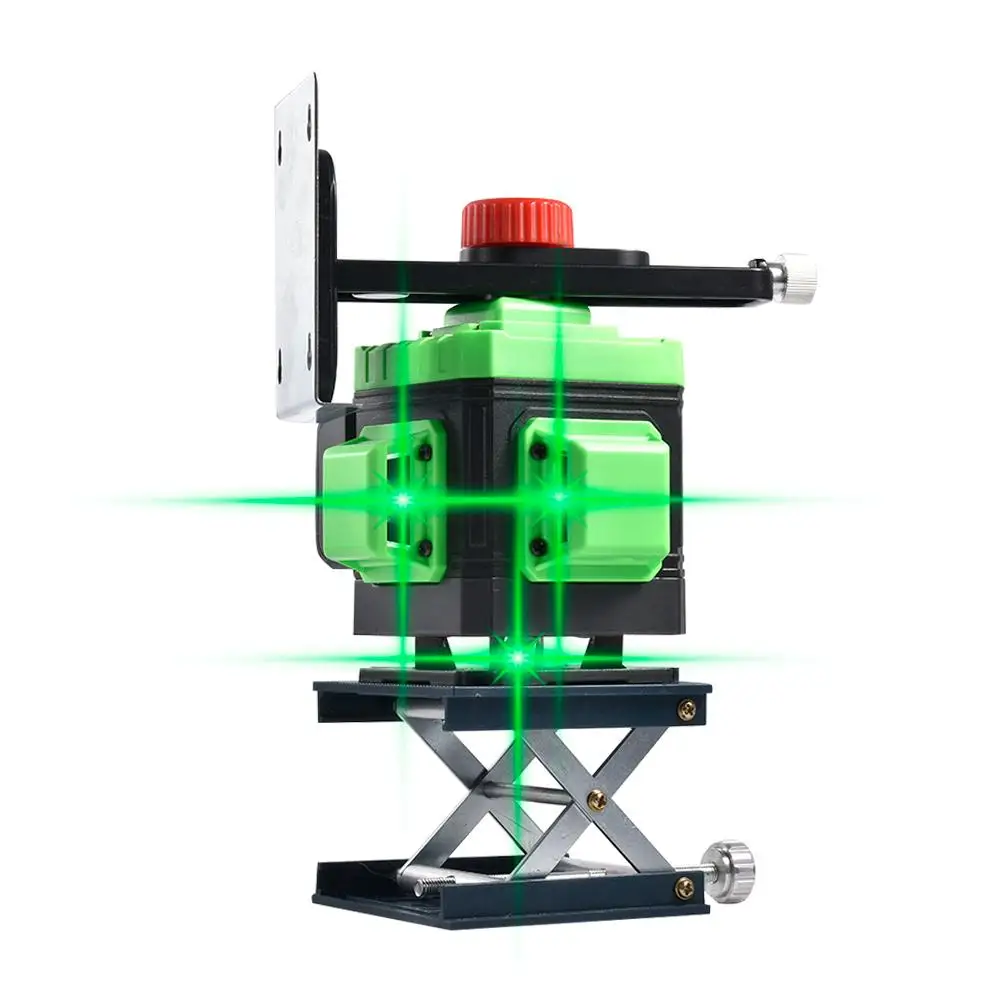 Самонивелирующийся лазерный 3D уровень 12 линий зеленый лазер 2x360 по вертикали и