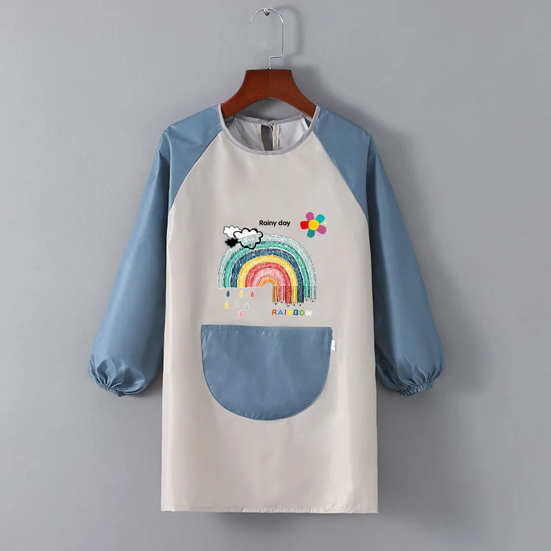 

Personalized Name Long Sleeve Smock Children's Bib Waterproof Kids Boys Girls Art Craft Painting Drawing Apron Baby Feeding Bibs