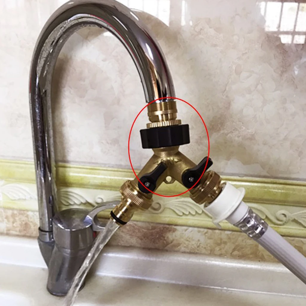 Heavy Duty Brass Garden 3/4 Hose Connectors Tap Splitter (2 Way) Y Shape Valve| New and Improved Design | Автомобили и мотоциклы